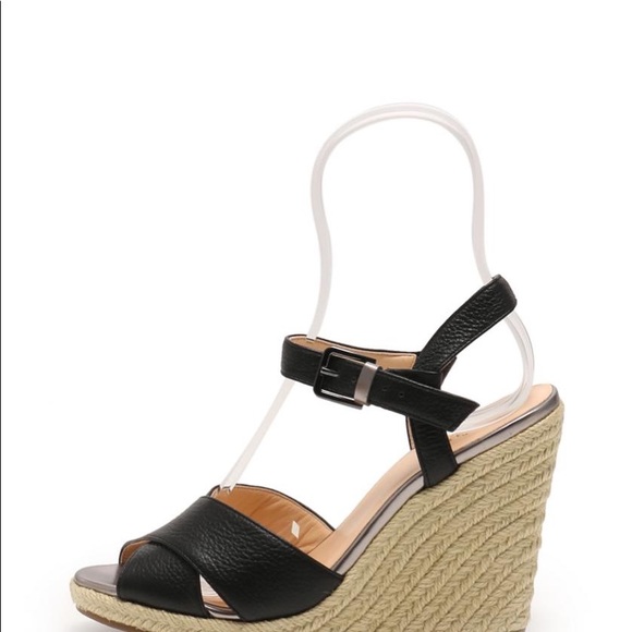 Cole Haan Black Hart Woven Espadrille Wedges - Picture 5 of 8